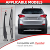 Replacement for Hyundai Tucson 2010-2015, Rear Windshield Wiper Arm Blade Set - OTUAYAUTO Factory OEM Style 988111H000