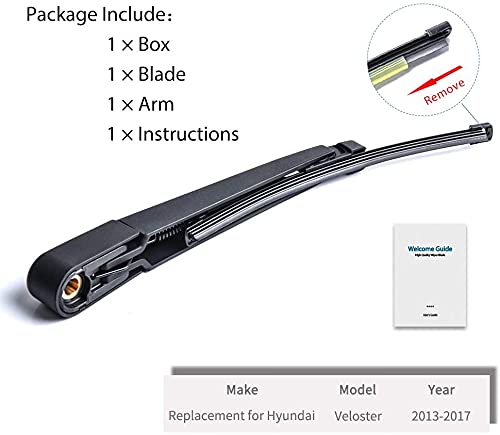 Rear Windshield Wiper Arm Blade Set - Replacement for Hyundai Veloster 2012-2017 - OTUAYAUTO Factory OEM Style 988112V000