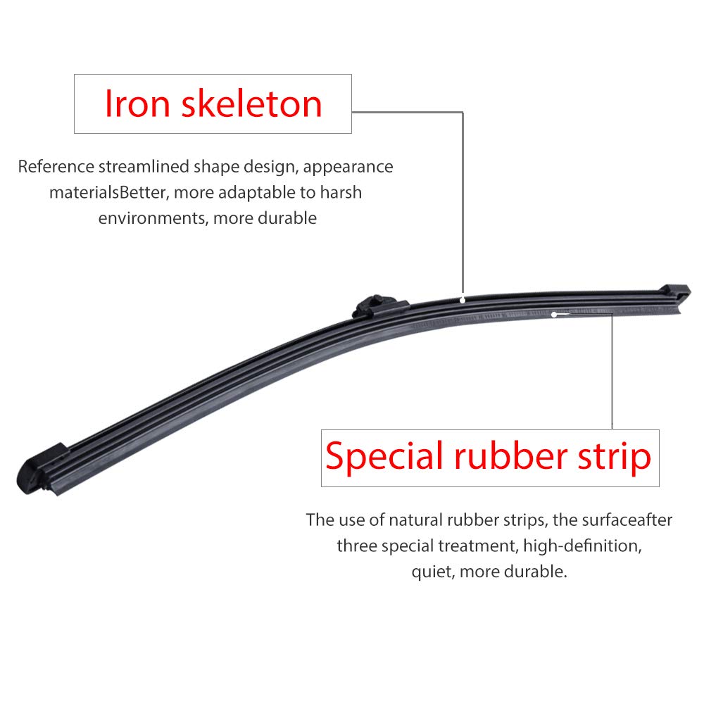 Replacement for Audi Q5 2009-2015 Vehicles, Rear Windshield Back Wiper Arm Blade Set - OTUAYAUTO Factory OEM Replacement 8R09554071P9