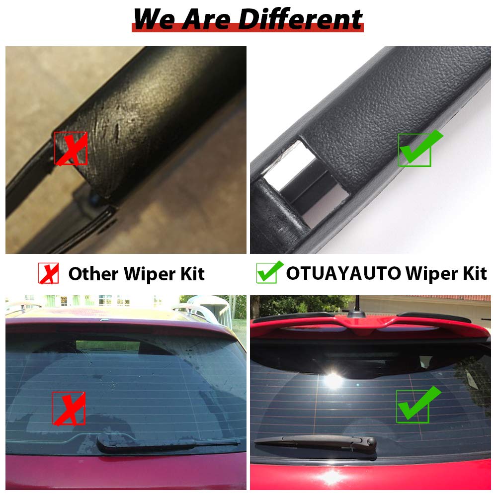 OTUAYAUTO Rear Windshield Wiper Arm Blade Set - Replacement for Mitsubishi Endeavor 2004-2008 - OEM # MN142184