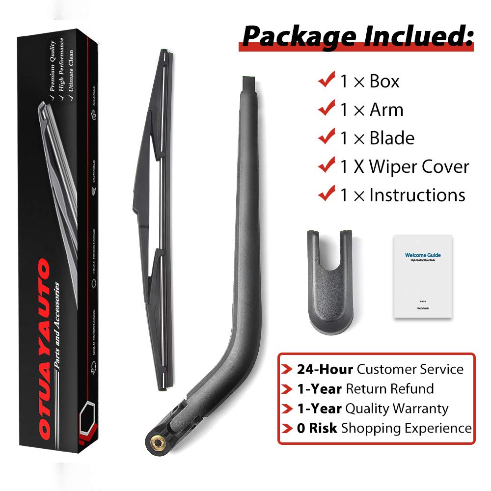 OTUAYAUTO MR971507 Rear Windshield Wiper Arm Blade Set - Replacement for Mitsubishi Outlander 2003-2006